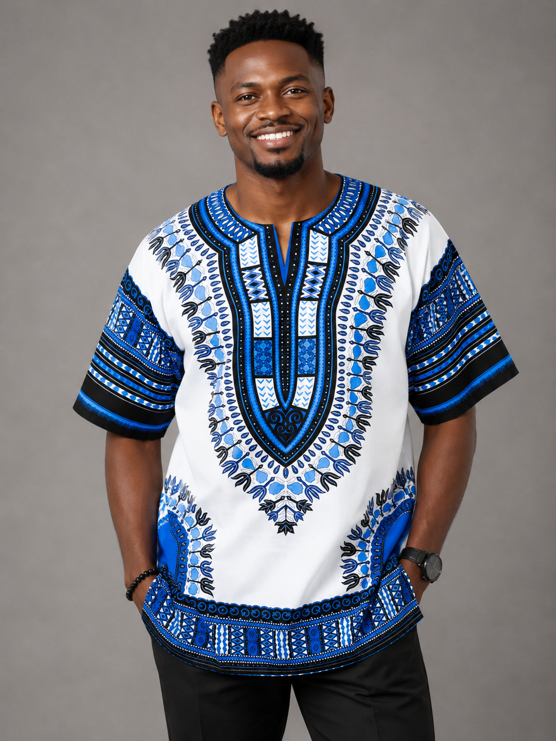 Indigo Dashiki Shirt