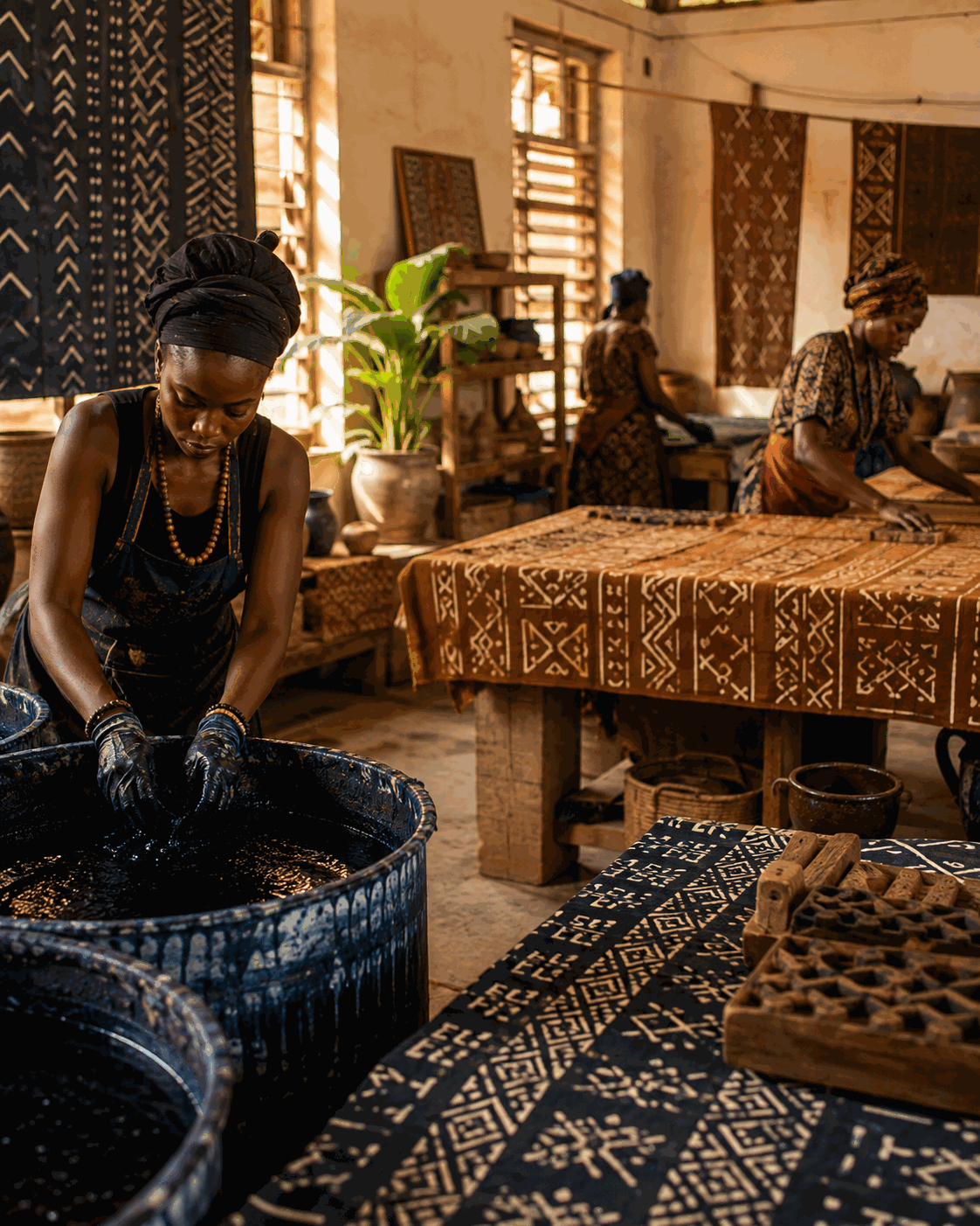 Luméa Surat workshop — dyeing and printing