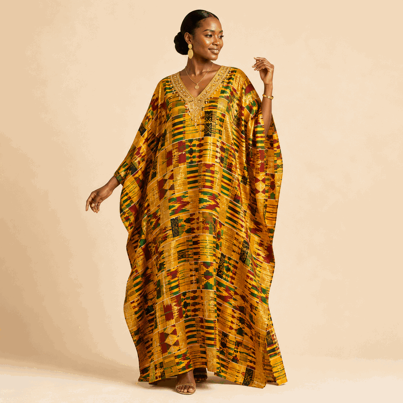 Golden Kente Kaftan