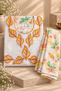 Floral Embroidered Kaftan Robe Dress with Scarf, Modest African Wedding Guest Outfit