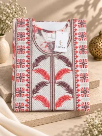 Floral Boho Embroidered Kaftan Robe Dress with Scarf, Modest African Wedding Guest Outfit
