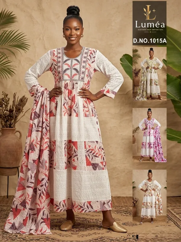 Floral Boho Embroidered Kaftan Robe Dress with Scarf, Modest African Wedding Guest Outfit
